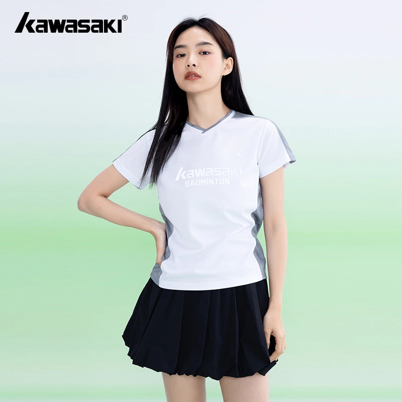 Kawasaki 2025 Áo thun thể thao cầu lông chuyên nghiệp mới K1C02-C2026 & K1C02-C1026 Áo thun nam nữ thấm mồ hôi nhanh khô thoáng khí Áo sơ mi thông thường