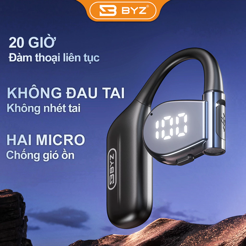 Tai nghe Bluetooth một mặt BYZ D1, pin  trâu và chống ồn, thời gian đàm thoại lâu và khử tiếng ồn