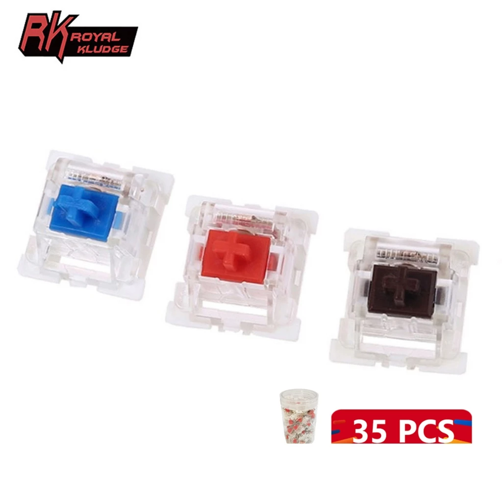 Set công tắc bàn phím cơ ROYAL KLUDGE màu đỏ/ nâu/ xanh dương thay thế thích hợp cho Cherry MX