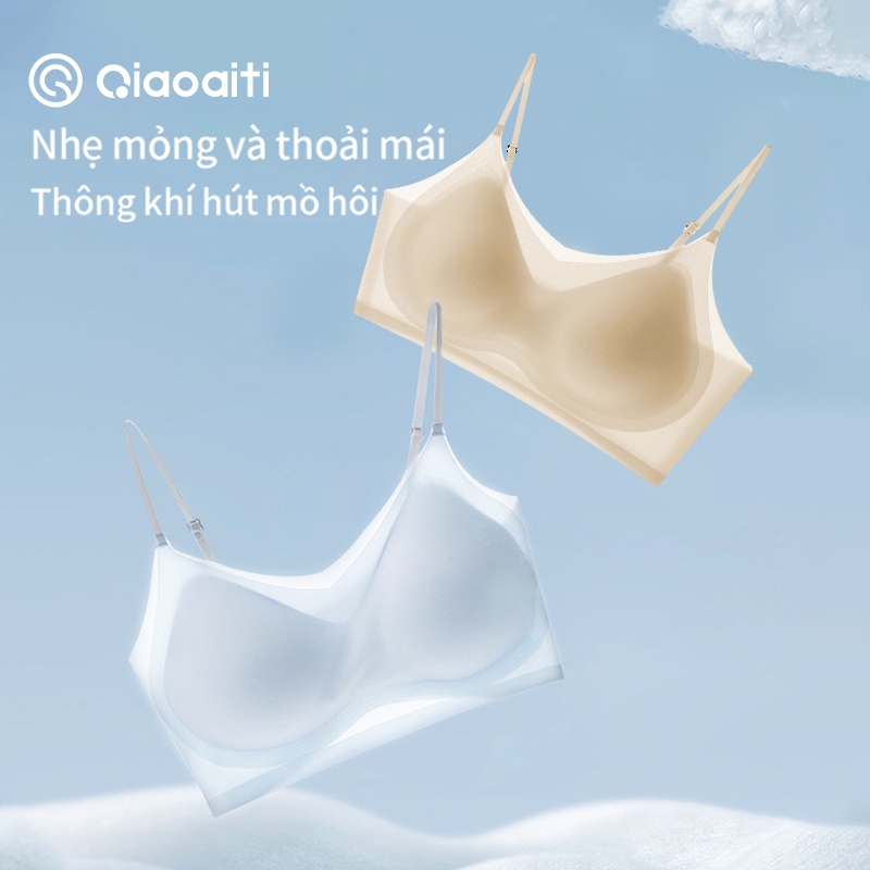 Qiaoaiti Áo ngực nữ không gọng không viền, mát lạnh, siêu mỏng, nhẹ nhàng…