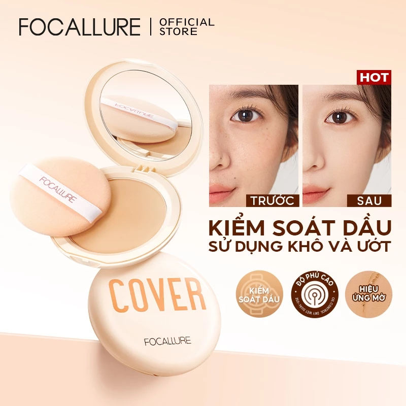 Phấn che khuyết điểm Focallure chứa vitamin c giúp kiềm dầu hiệu quả chất lượng cao