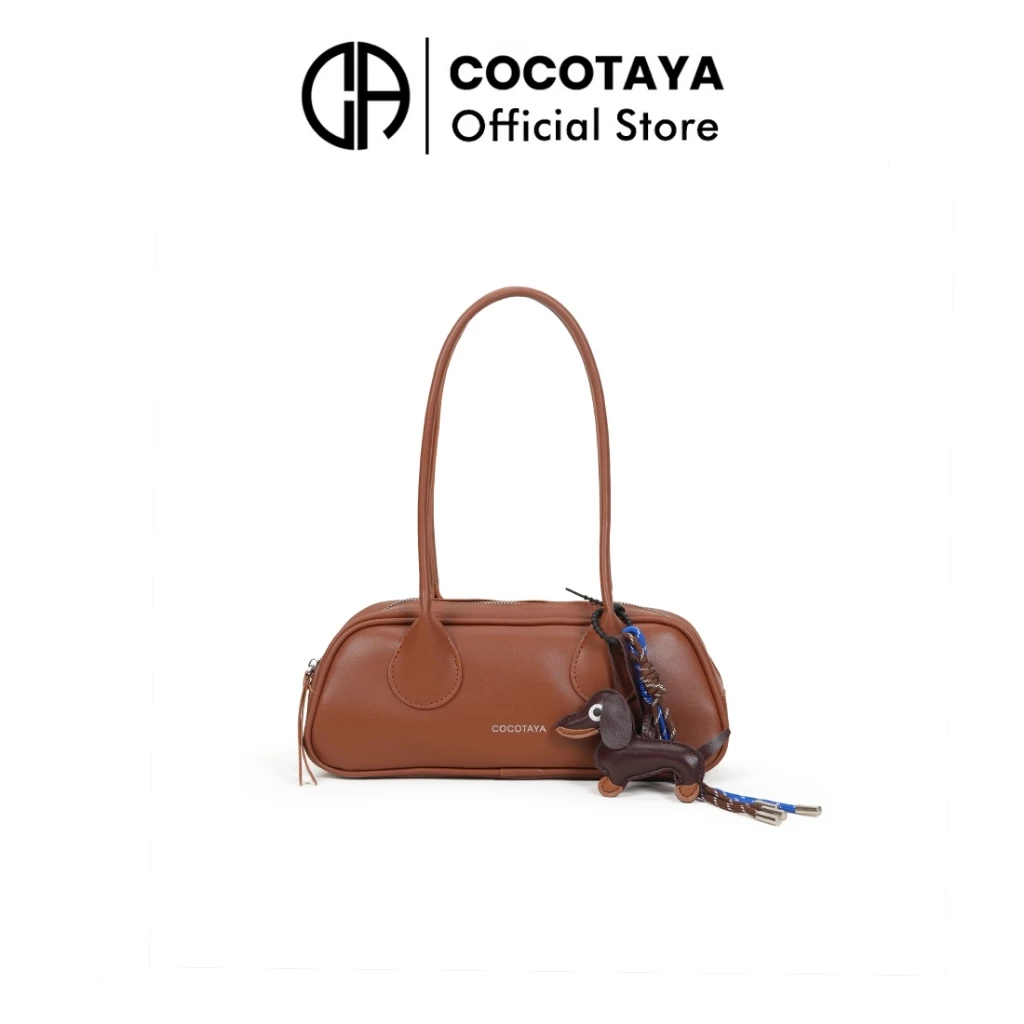 Túi xách thời trang nâu, Túi đeo nách hợp thời trang, Tặng 1 dây đeo túi