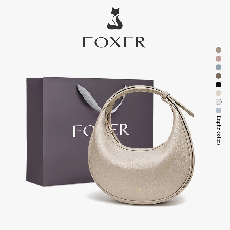 FOXER Túi đeo chéo nữ túi đeo vai dưới cánh tay túi xách thời trang túi hình bán nguyệt