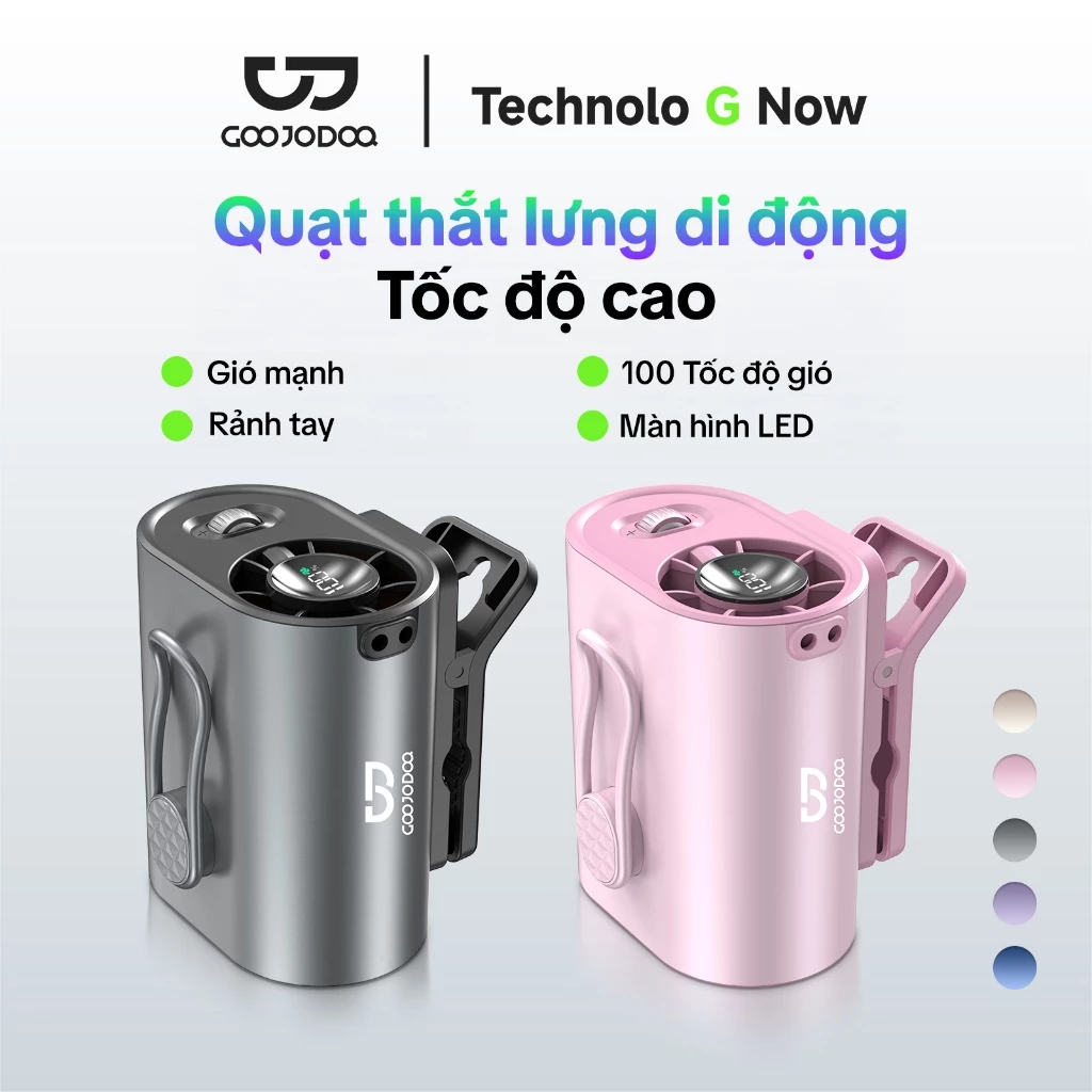 Quạt đeo thắt lưng GOOJODOQ 3600mAh GFS011 với tốc độ gió 11m / s, thời gian chạy 9 giờ, 360° Có thể điều chỉnh, thích hợp cho xe đẩy du lịch ngoài trời