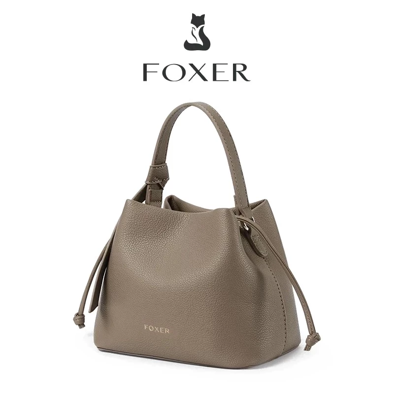 FOXER Túi đeo vai đơn giản phù hợp cho các bạn nữ, túi đeo chéo tiện dụng và đa năng, túi có dây rút