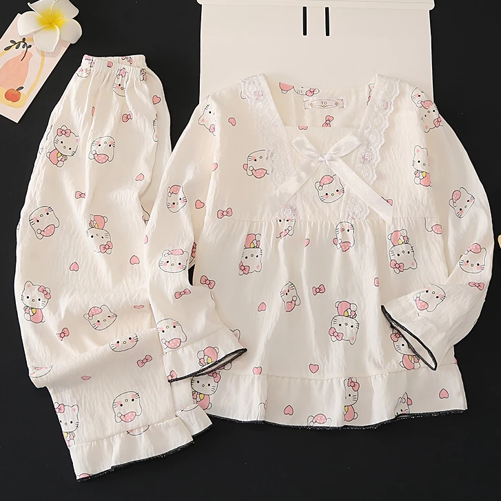 Flash Sale Quần Áo Trẻ Em Dài Tay Cổ Vuông Váy Ngủ Bé Gái Tự Nhiên Váy Ngủ Cho Bé Gái 8 - 9 Tuổi