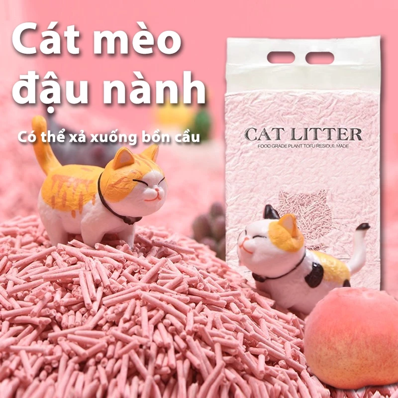 6L cát mèo đậu nành, cát vệ sinh cho mèo, cát tofu xả bồn cầu khử mùi, không bụi, siêu vón cho mèo,Có thể xả xuống bồn cầu
