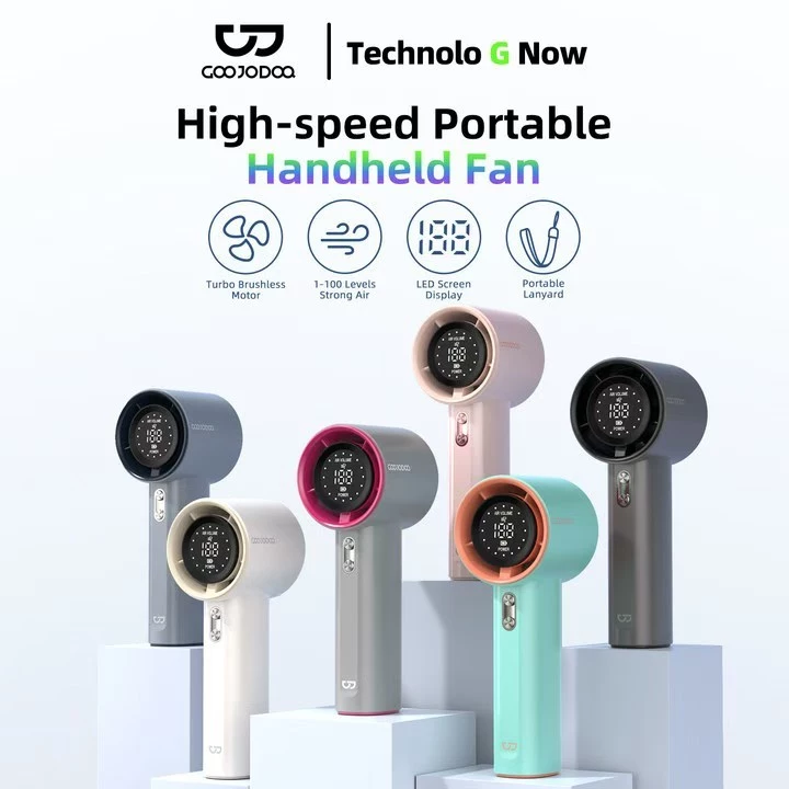 【Bảo hành nửa năm】GOOJODQ 3600 mAh Turbo Jet Mini Quạt Sạc Tốc Độ Cao Cầm Tay Di Động Gió Mạnh 100 Gear