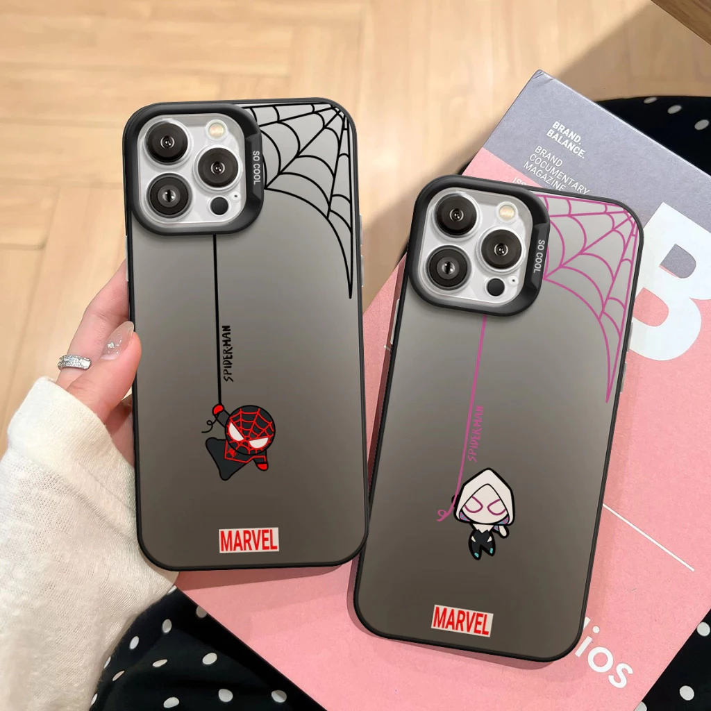 Ốp Lưng iPhone Nhện Mini IMD Cứng Nhám, Chống Sốc, Bảo Vệ Camera - iP 6/6s/7/8/Plus/X/XS/XR/11/12/13/14/15/16/Pro/Max-SY