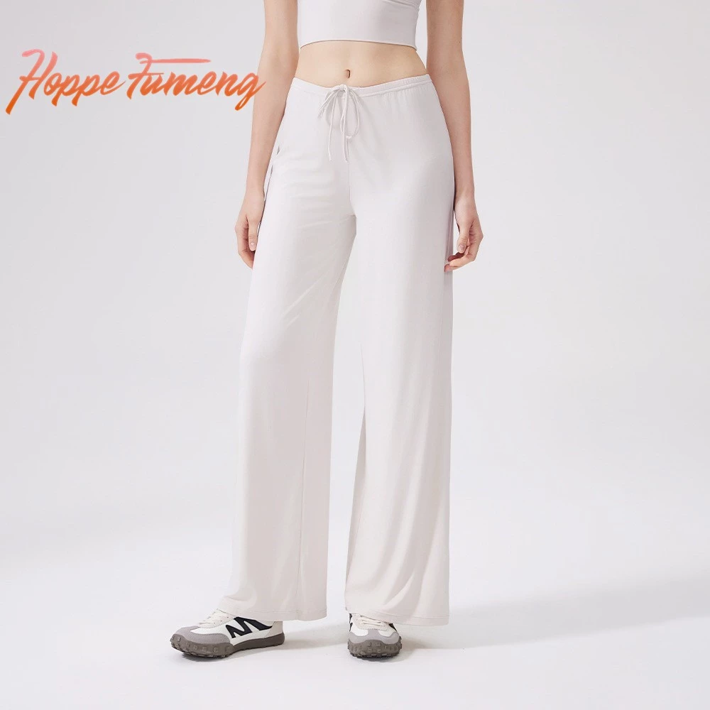 Quần ống thẳng dài Hoppe Fumeng có dây điều chỉnh, thiết kế rộng rãi, phù hợp chạy bộ