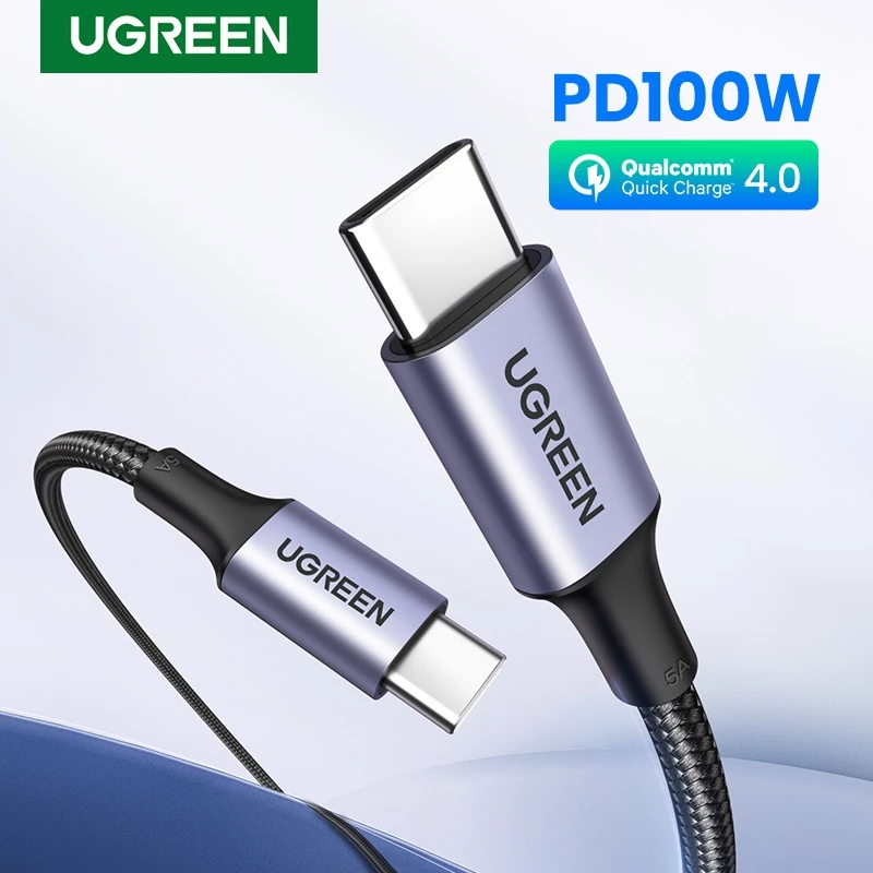 Ugreen Sạc Nhanh 100W 20V 5A Nylon Bradied USB C Sang USB Cáp Dành Cho iPhone 15 / 15 Plus / 15 Pro / 15 Pro Max, MacBook Pro, iPad Pro, Dell XPS, Samsung Galaxy S24 / S23 / S22 Ultra, Sw
