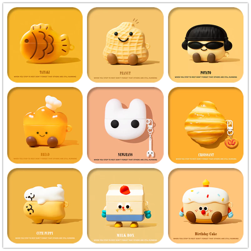 (Giao hàng 24H) Ốp lưng hoạt hình dễ thương cho AirPods4 / 4ANC / 1 / 2 / 3 / Pro / Pro2 Vỏ silicon mềm có Carabiner