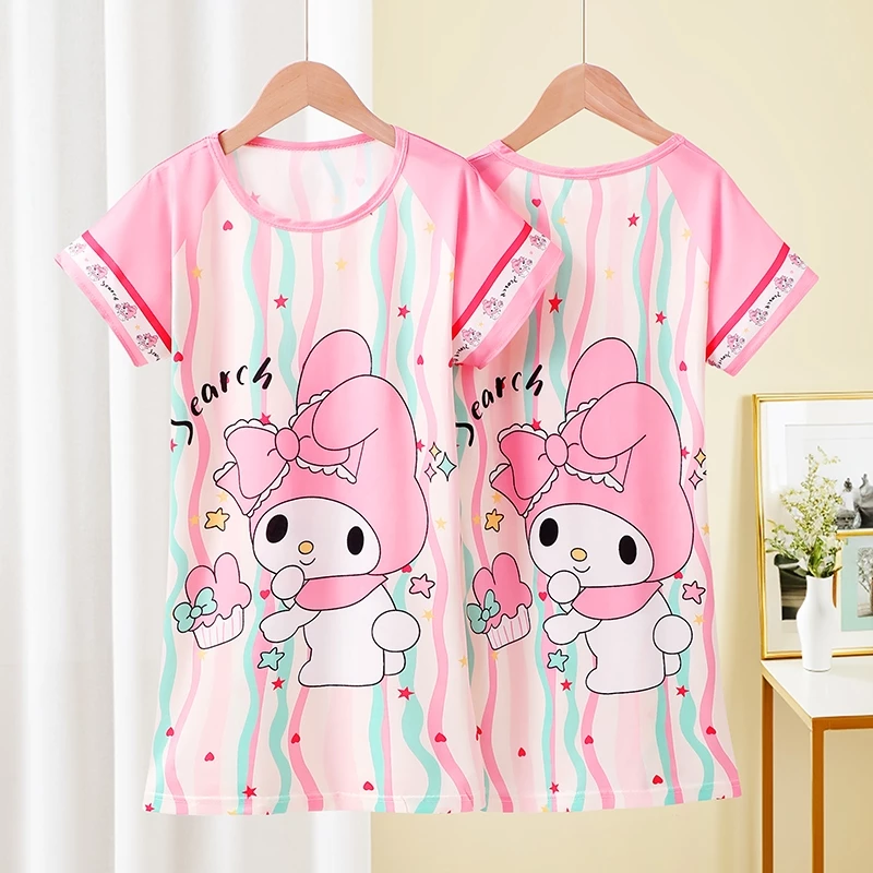 Váy bé gái 5 tuổi Váy ngủ ngắn tay phong cách Nhật Bản Đồ ngủ bé gái