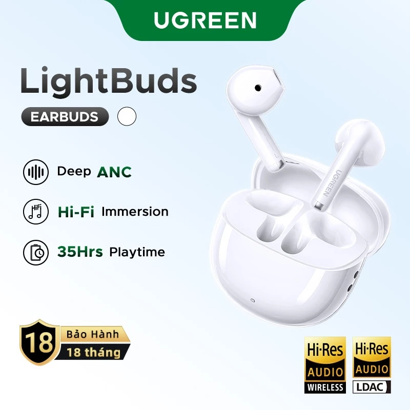 UGREEN LightBuds Bluetooth 6.0 35H Tai nghe nhét trong tai Tai nghe không dây thực sự nghe Bluetooth chống nướcTWS IPX5