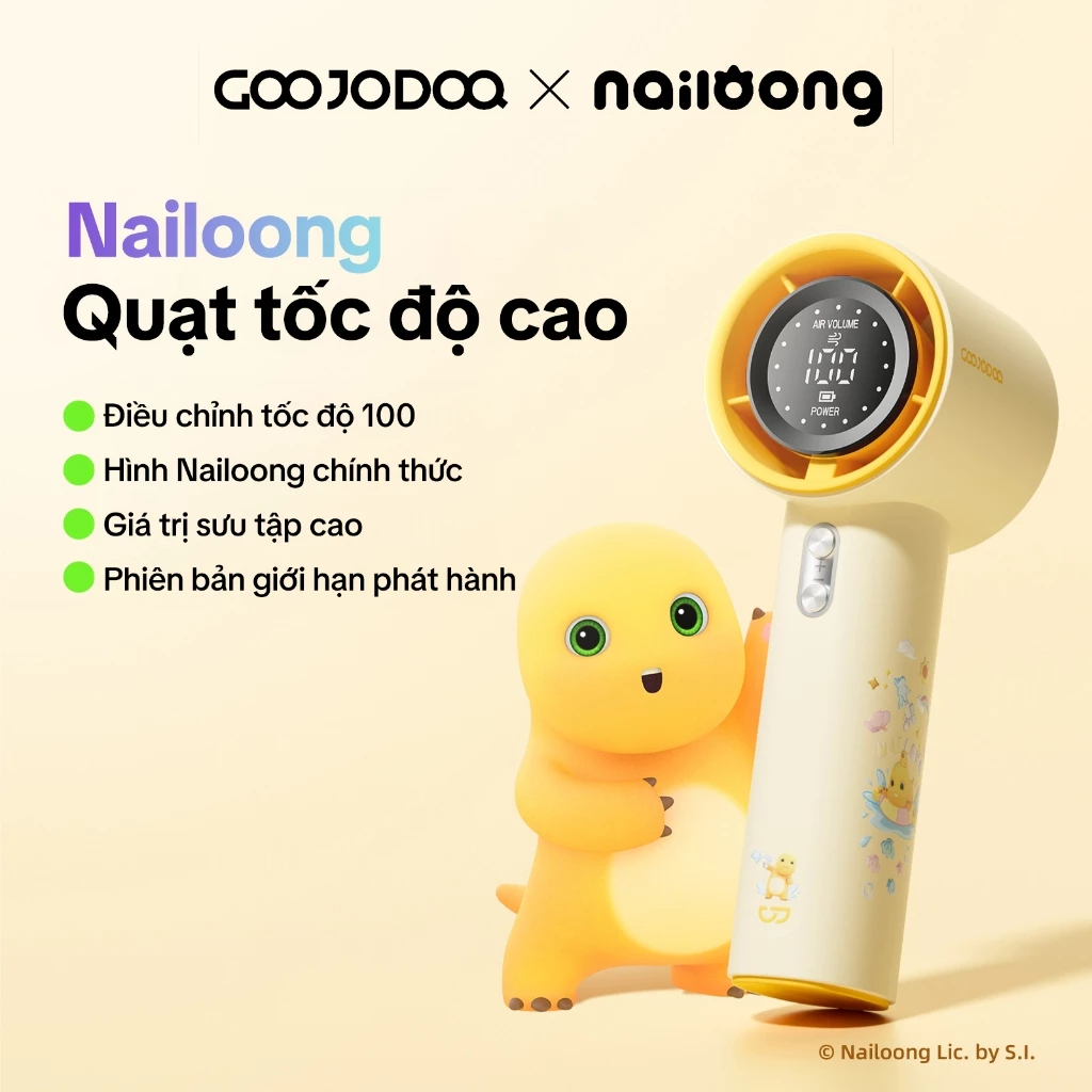 GOOJODOQ x nailoong GFS001 4000 mAh Turbo Jet Mini Quạt Sạc Tốc Độ Cao Cầm Tay Di Động Gió Mạnh 100 Gear