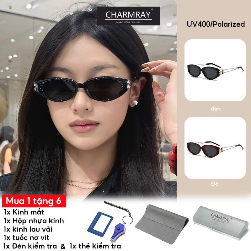 Charmray Kính râm mắt mèo thời trang chống tia UV dành cho nữ