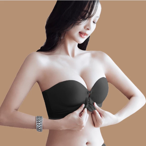 Áo ngũ không gọng dày 3cm nâng ngực đẹp tự nhiên - 2 cách mặc (có dây và không dây) tặng kèm dây chống trượt