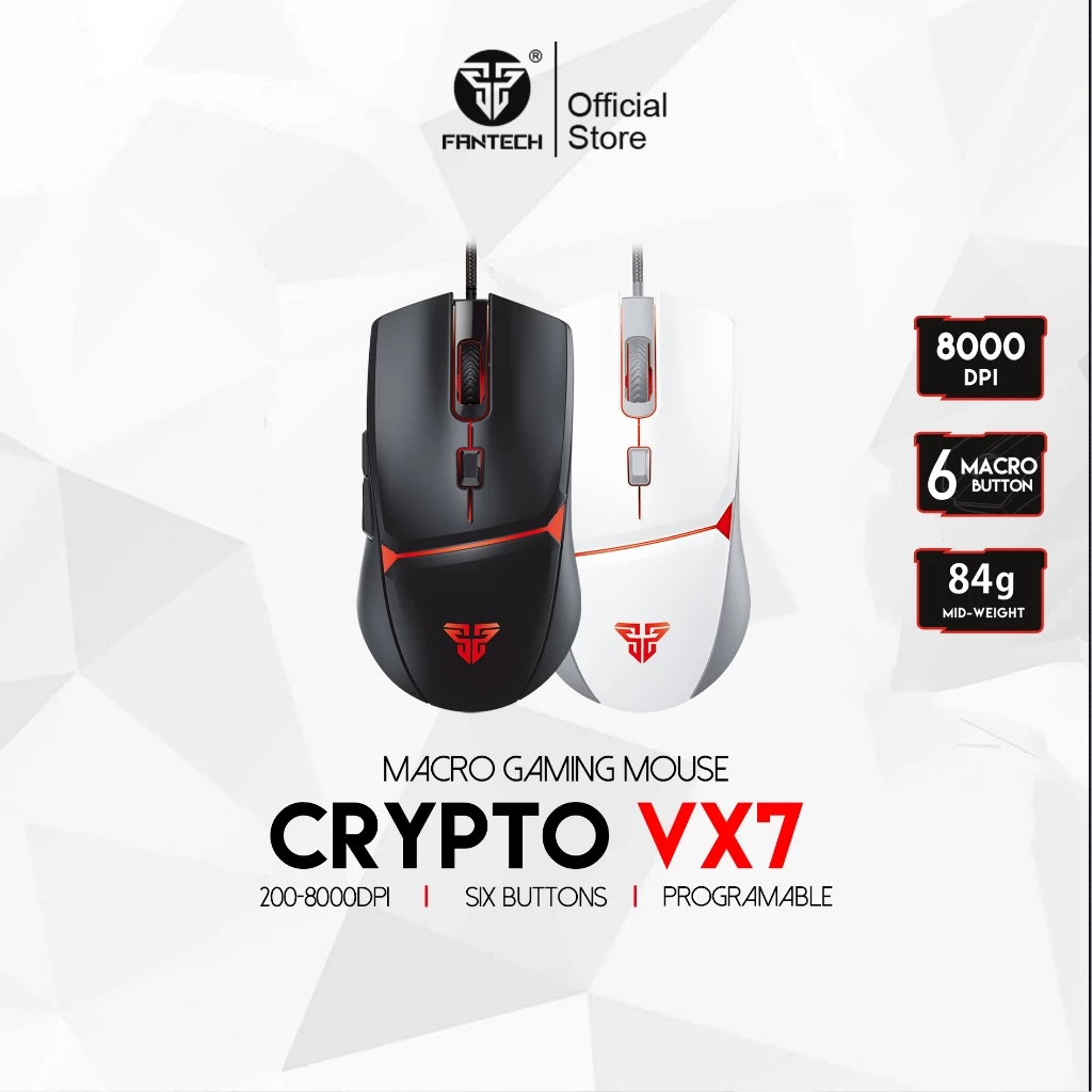 Fantech Chuột Quang gaming vx7 8000dpi Và 6 Nút Bấm 10m Có Dây rgb Cho laptop pc