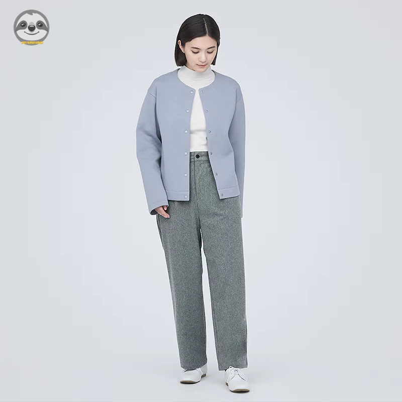 Style Nhật Bản - Quần dài nữ với nếp gấp và nút, thiết kế vừa vặn và thoải mái