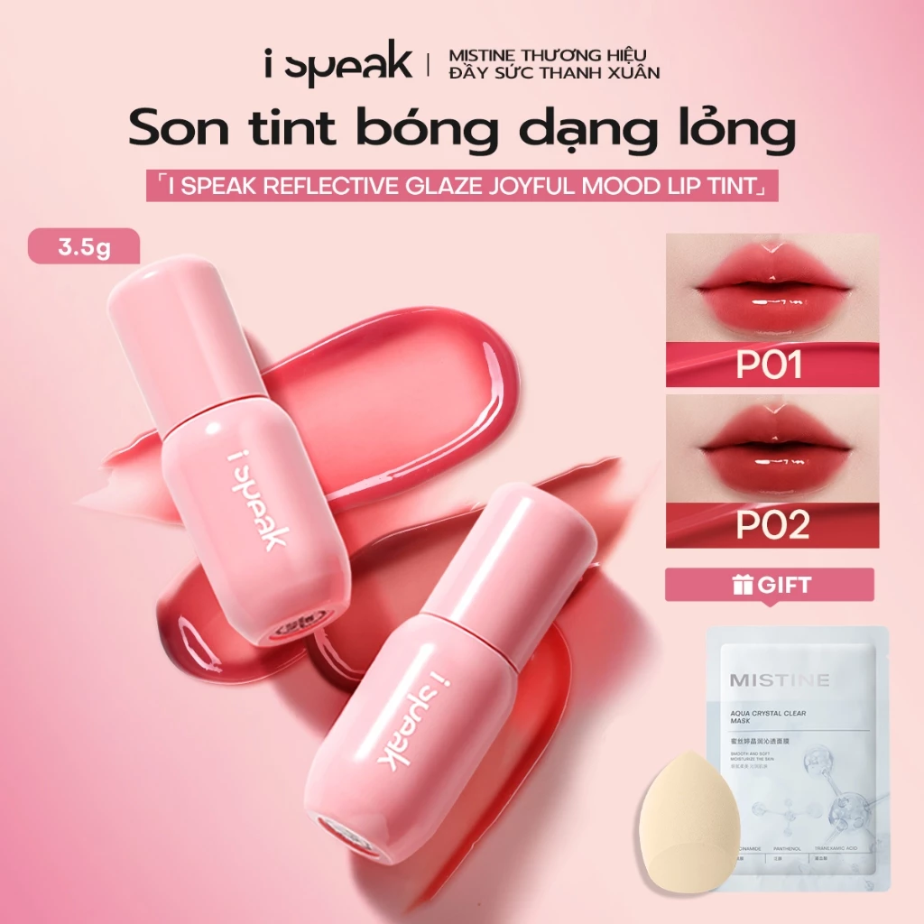 THƯƠNG HIỆU ĐẦY SỨC THANH XUÂN CỦA MISTINE Son nhuộm môi Kem phản quang Ispeak màu môi tâm trạng vui vẻ Ispeak 3.5g