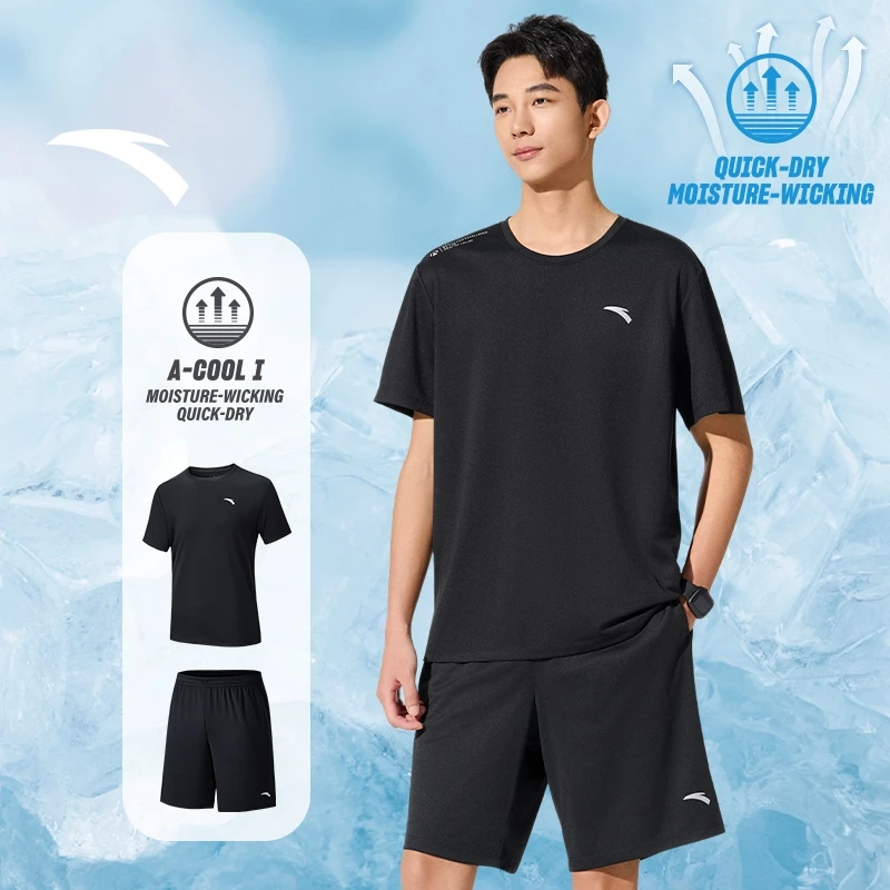 Set Bộ Đồ Thể Thao Tập Gym Nam ANTA Áo + Quần Nhanh Khô Tập Luyện Cầu Lông Pickleball 952527202