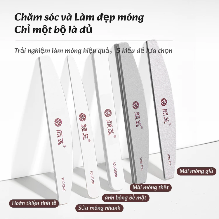 Youth Rose Dụng Cụ Dũa Móng Tay Hai Mặt Chống Mài Mòn Tiện Dụng Cho Salon