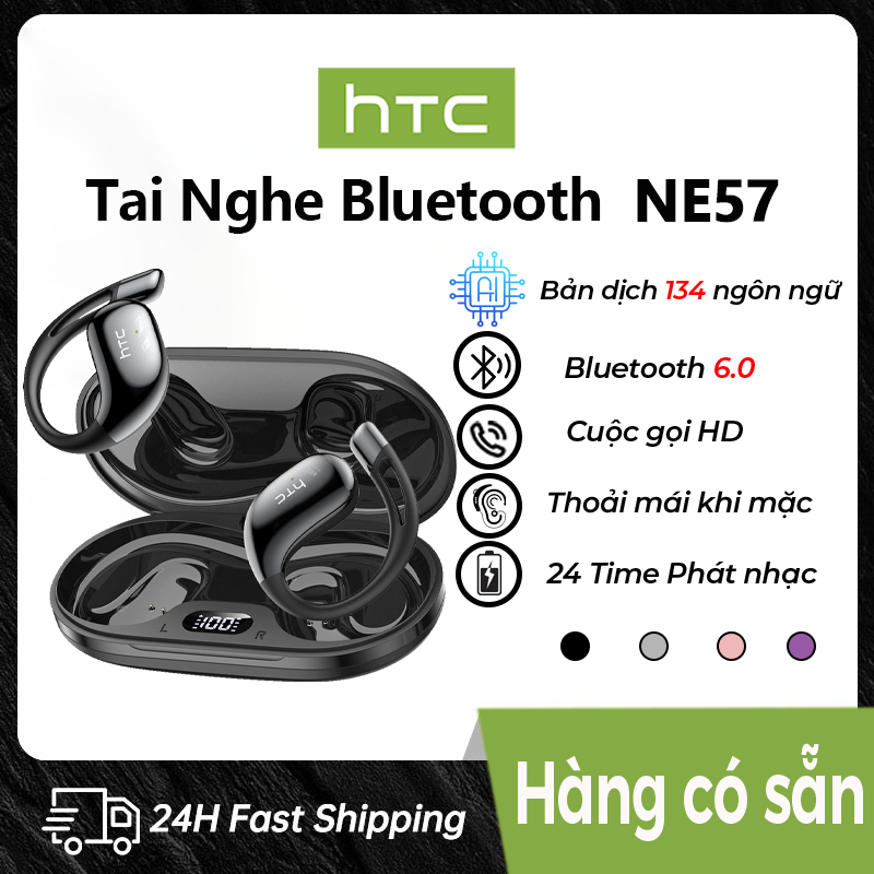 Tai nghe phiên dịch ngôn ngữ HTC NE57 Tai nghe AI dịch nhanh Hỗ trợ 134 ngôn…