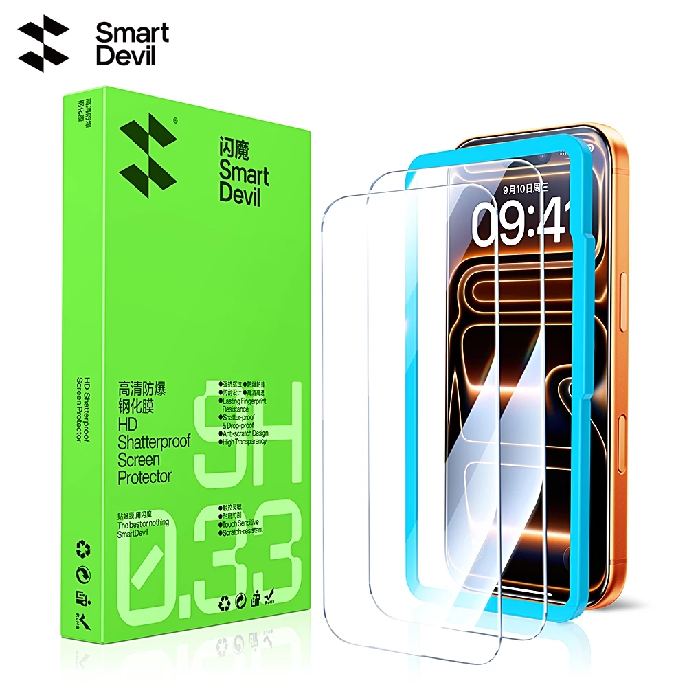 Kính cường lực không họa tiết SmartDevil cho iPhone 18 Pro Max / 18 Pro / 17 / 15 / 13Pro / 14Pro Max / 12Promax / X / XS / XR / 16 Pro Max