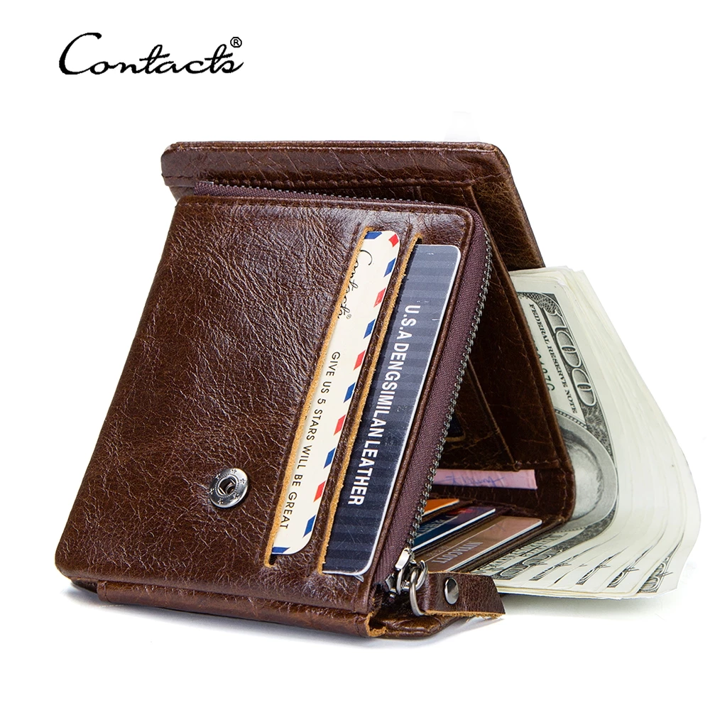Ví CONTACT'S GMW009 da bò đựng thẻ tiền mặt phong cách lịch lãm thời trang cao cấp dành cho nam gift for boyfriend