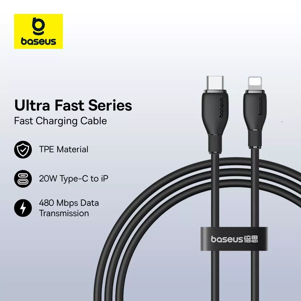 Cáp sạc nhanh Baseus Ultra-Fast Series Type-C sang 20W 480Mbps Cáp PVC truyền động