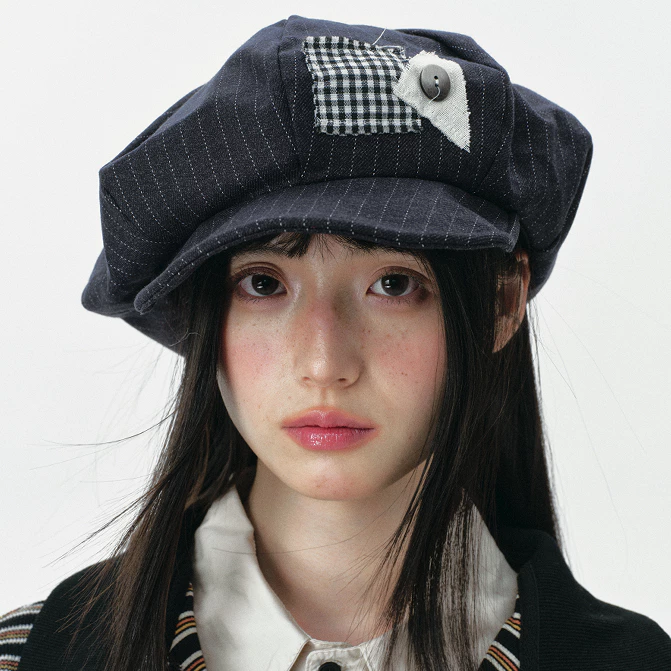 Mũ Nữ Thời Trang Xuân Thu, Họa Tiết Bát Giác Phong Cách Newsboy, Thiết Kế Retro Hợp Trend