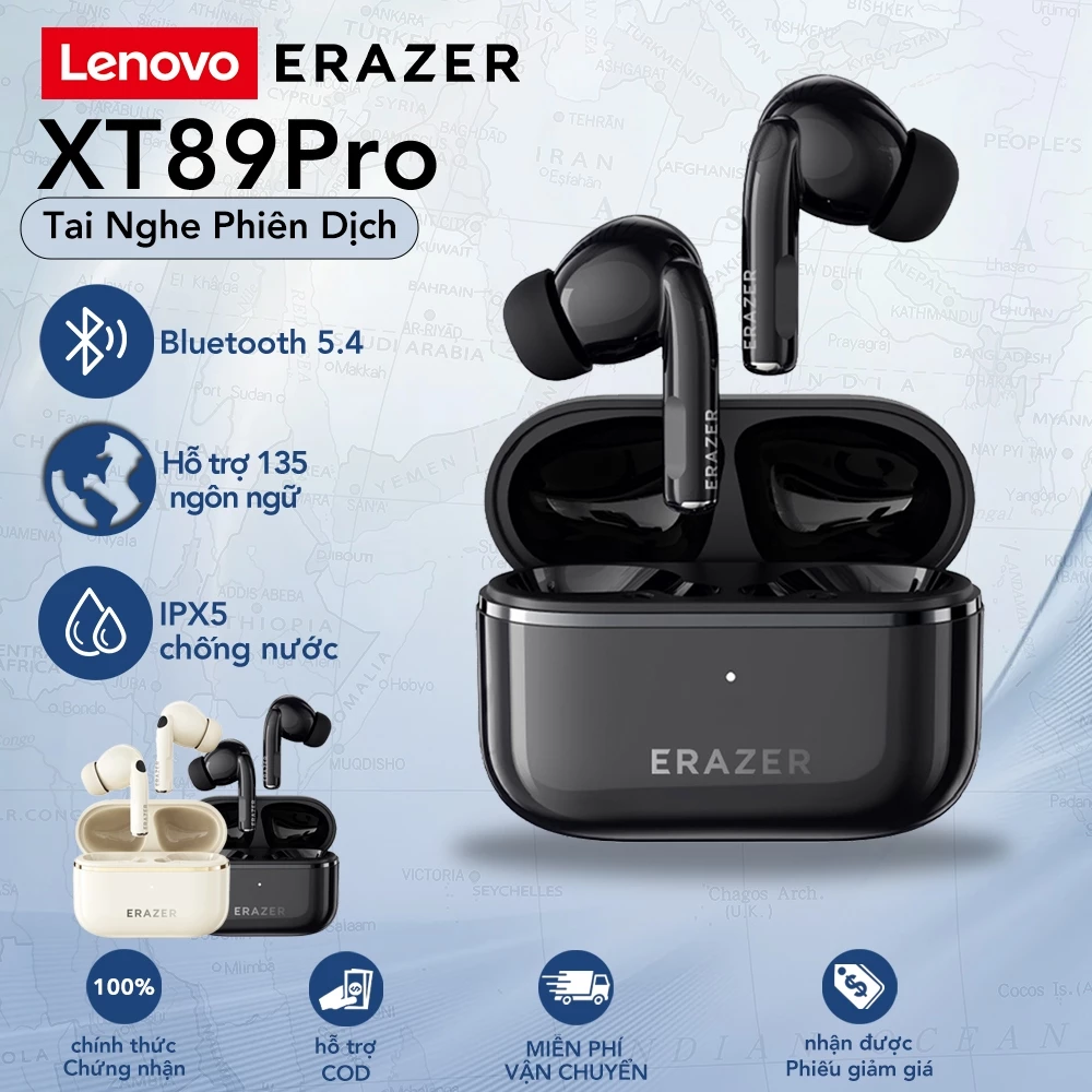 Lenovo Erazer XT89 Pro Tai Nghe Phiên Dịch Tai Nghe Bluetooth Ai Tai Nghe Bluetooth Dịch  Bluetooth 5.4 Hifi Music Hd Chống Ồn Khi Gọi