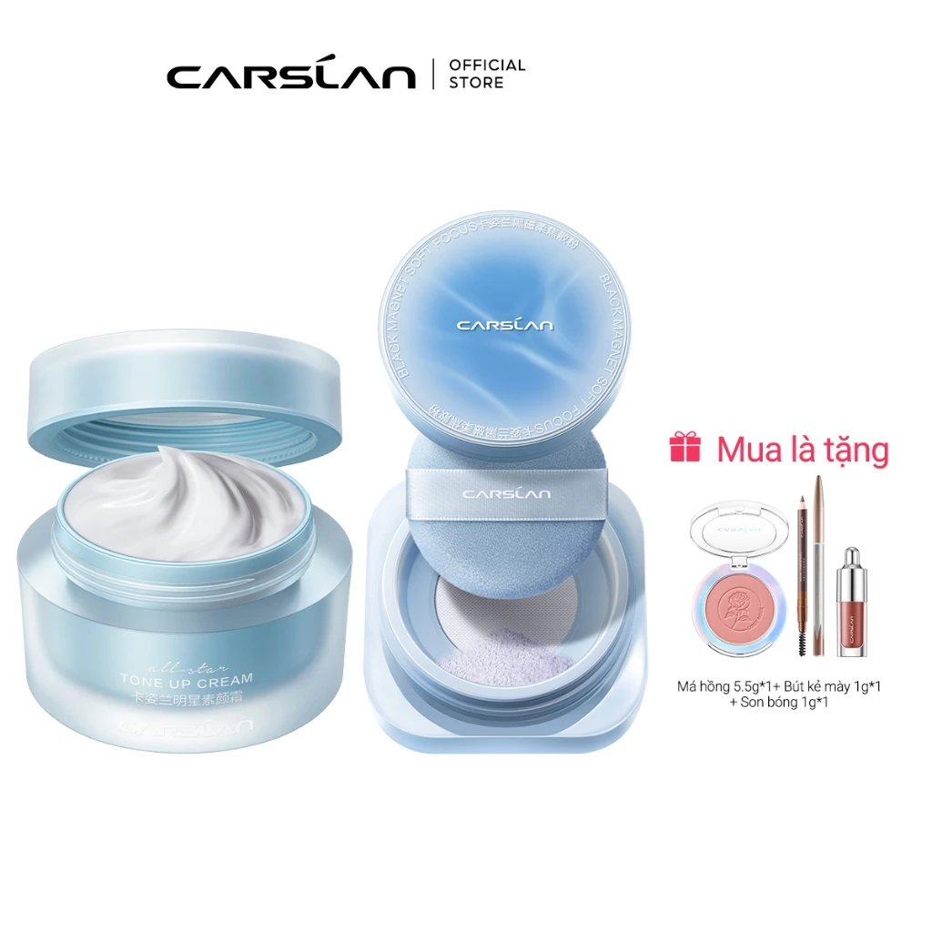 【Combo】Kem nâng tông All-star Carslan 50 ml + Phấn phủ Black Magnet 2.0 8g