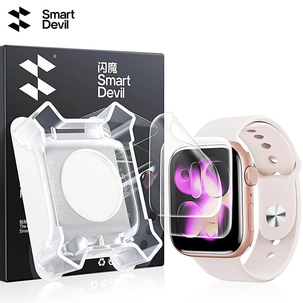 Bộ bảo vệ màn hình SmartDevil Phim bảo vệ toàn diện trong suốt cho Apple watch 8 7 6 SE ultra 5 4 41MM 45MM 49MM (Phim bảo vệ mềm)