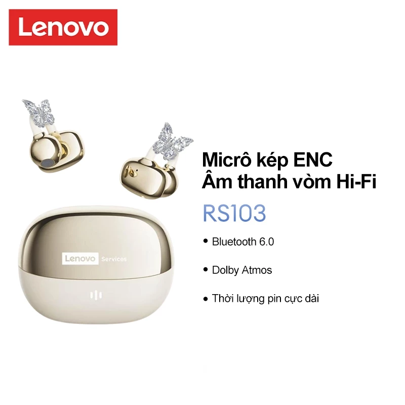 Tai nghe Bluetooth Lenovo RS103 IPX5 chống nước HIFI chất lượng âm thanh thể thao thoải mái độ trễ thấp