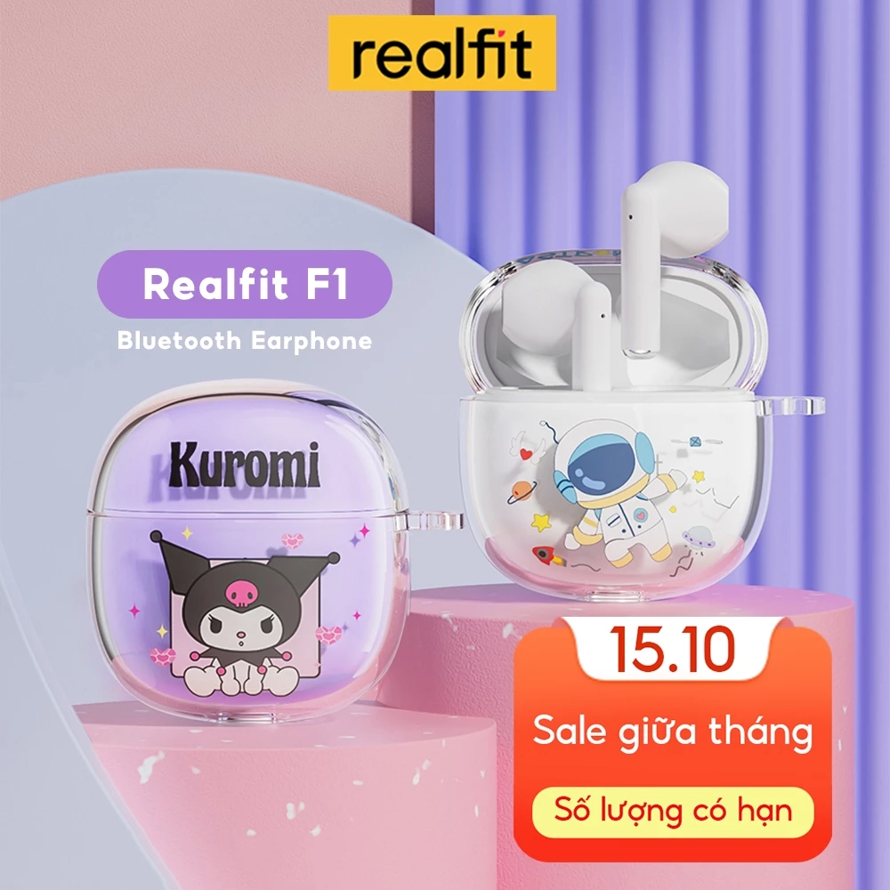 【Livestream】Tai nghe Bluetooth Realfit F1 có Mic Chất lượng âm thanh tuyệt vời Phát lại 5 giờ