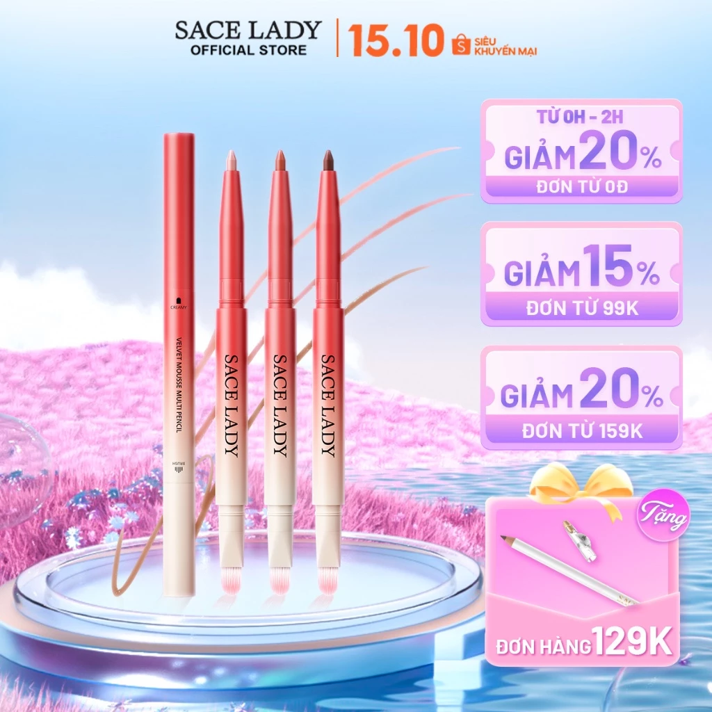 Chì Kẻ Viền Môi SACE LADY Bút kẻ môi Sắc Tố Cao Kết cấu mịn màng Trang Điểm Cho Nữ