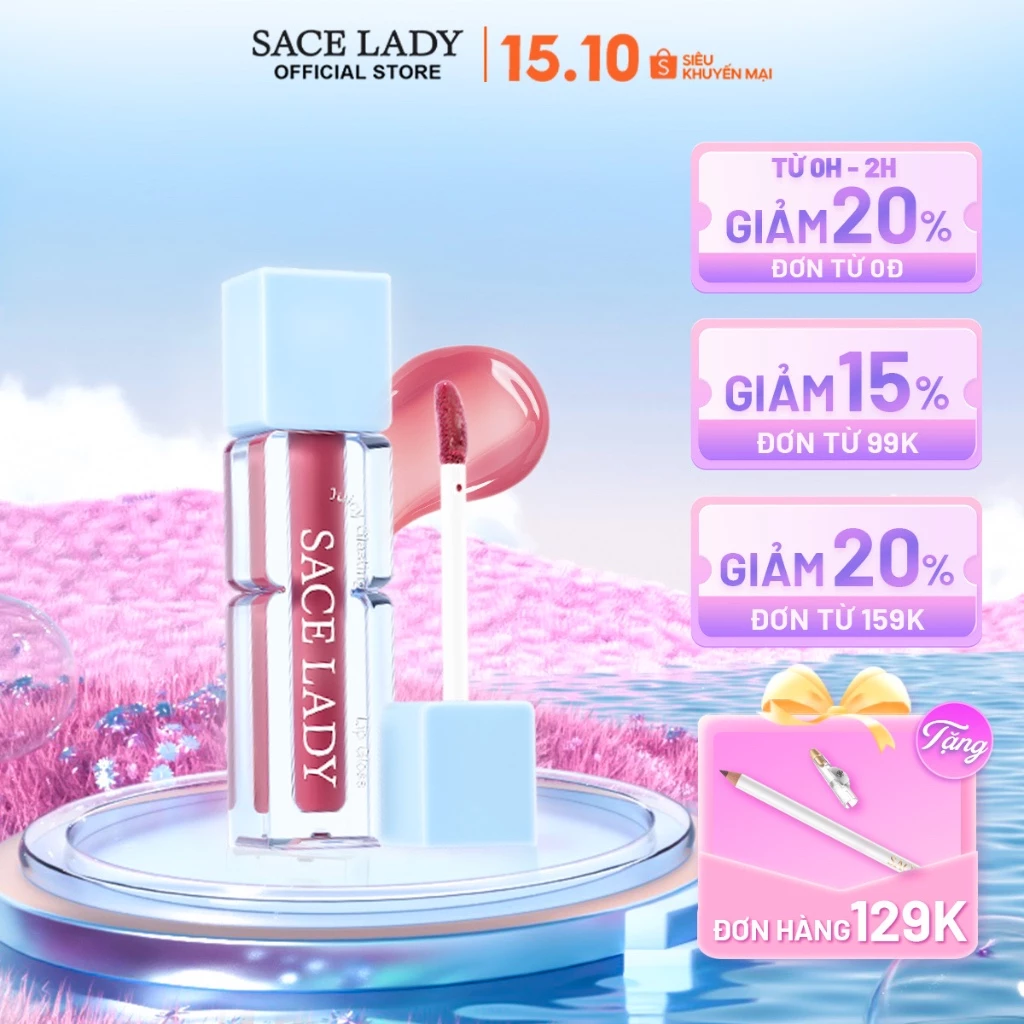 Son Bóng SACE LADY Dưỡng ẩm Bóng Trang điểm Môi Nhẹ Juicy 2.7g