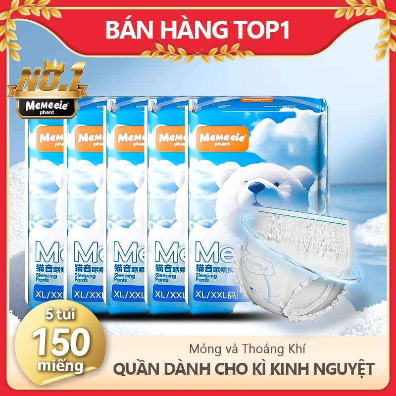150 miếng Miếng Băng vệ sinh dạng quần mềm mại siêu thầm hút chống tràn hiệu quả hàng đẹp