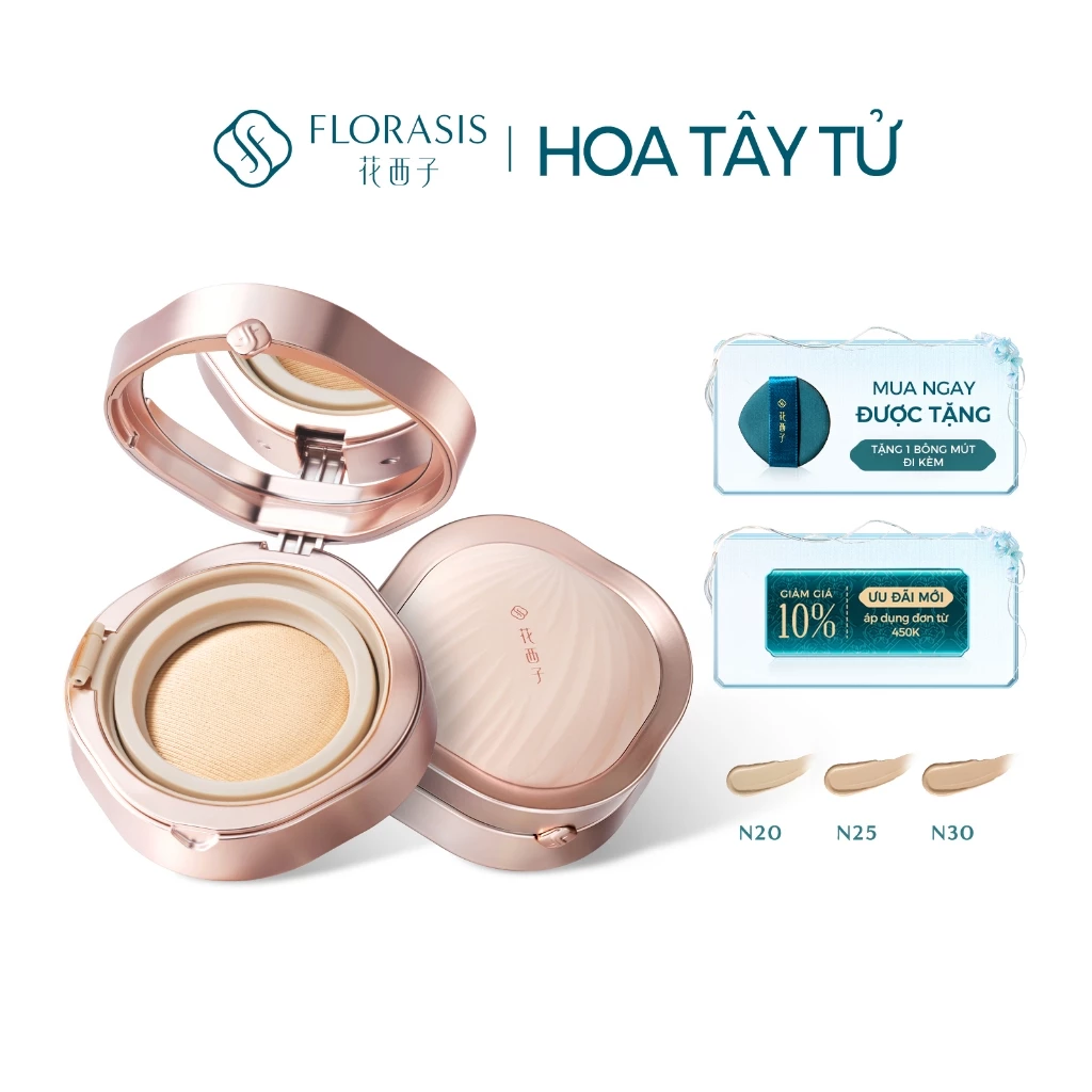 Florasis (Hoa Tây Tử) Phấn Nước Jade Radiance Soft Matte – Che Phủ Mịn Màng Với Hiệu Ứng Lụa Satin