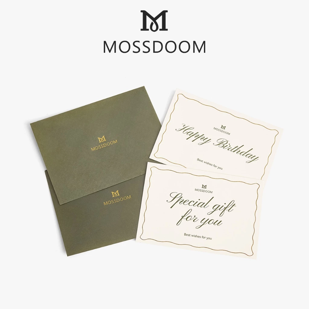 MOSSDOOM Phong bì xanh bơ cổ điển Thiệp chúc mừng tinh tế