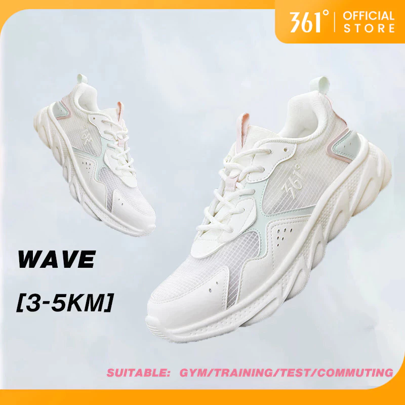 361 Độ WAVE Giày Chạy Bộ Nữ Nhẹ Chống Trơn Trượt Lưới Thoáng Khí Đi Bộ Thể Thao Giày Thể Thao 682232212