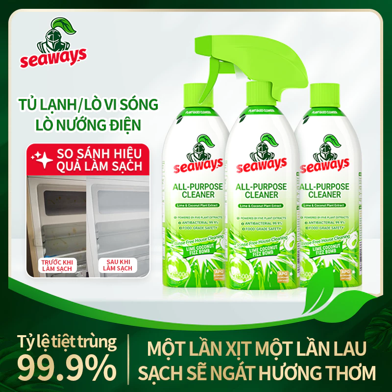 Nước tẩy đa năng Seaways,Khử Mùi,Diệt Nấm Mốc,Tẩy Cặn cho Tủ Lạnh, Lò Vi Sóng, Lò Nướng & Nồi Chiên