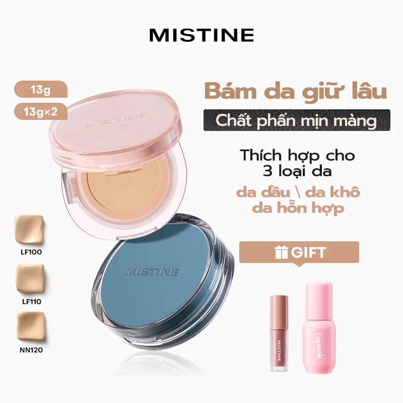 cushion Mistine Kem nền Cầu vồng Xiêm La Phấn mịn mềm mại 13g*2/13g