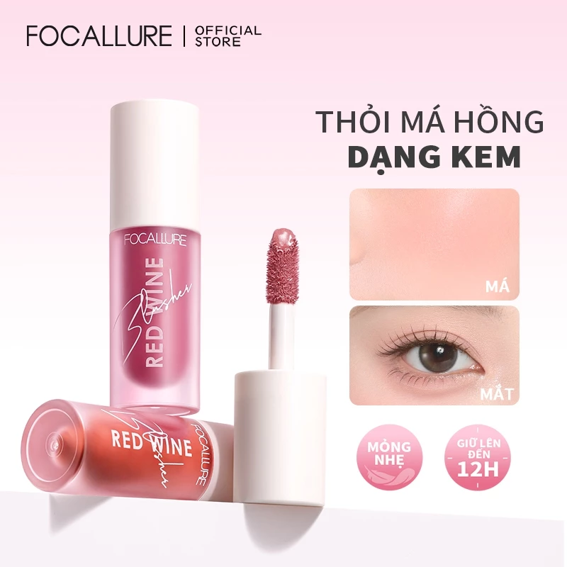 Kem trang điểm má hồng FOCALLURE HANGOVER RED WINE 4 màu đẹp tự nhiên tuỳ chọn 42g