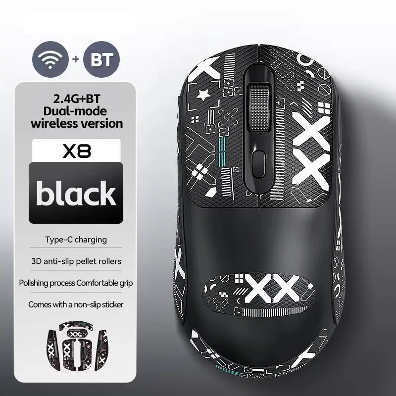 Chuột chơi game không dây Warvank X8 500mAh TYPE-C Chuột văn phòng có thể sạc lại Thích hợp cho máy tính xách tay Máy tính để bàn