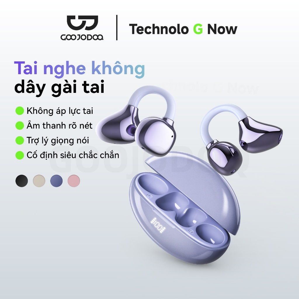 GOOJODOQ Tai nghe không dây kẹp Bluetooth 5.3 Kết nối ổn định Cảm ứng thông…