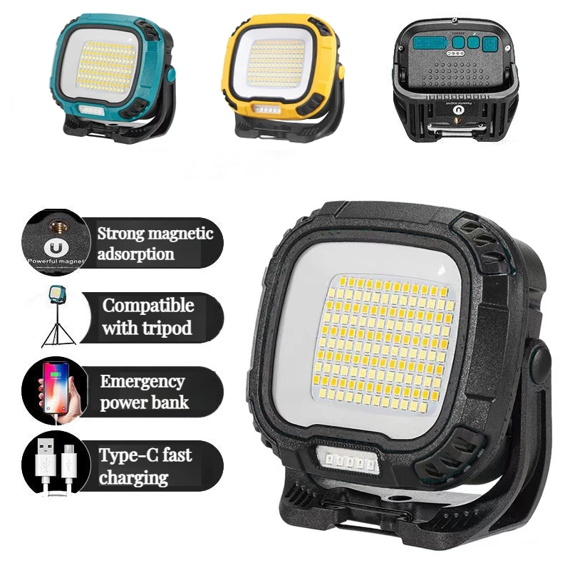Nâng cấp Đèn làm việc đa chức năng Băng từ tính mạnh mẽ Snap COB Đèn làm việc Type-C Sạc di động Đèn LED cầm tay mạnh tầm xa khẩn cấp ngoài trời cắm trại