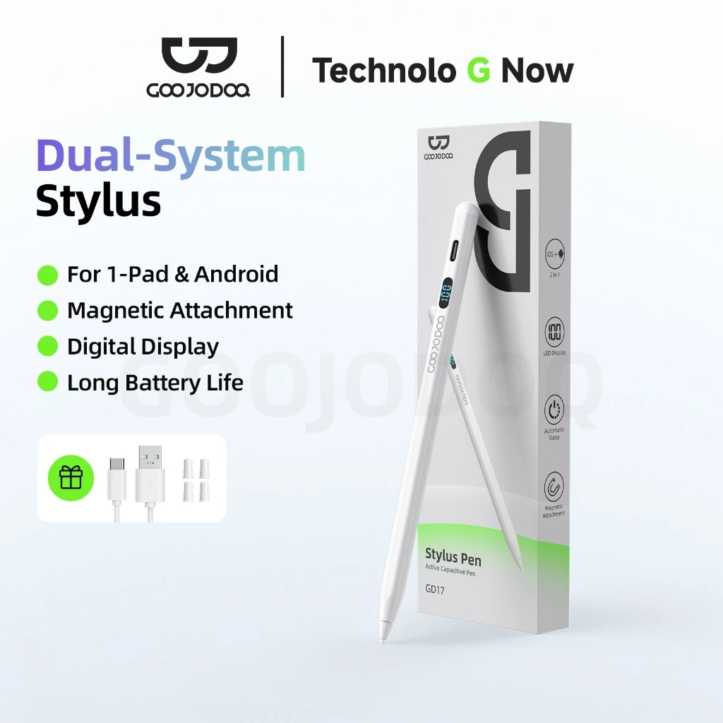 Bút cảm ứng GOOJODOQ GD16 Đa năng có đèn báo pin, thích hợp cho Xiaomi, Huawei, máy tính bảng PAD và điện thoại di động