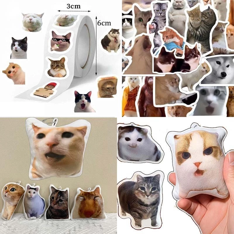 Bộ 500 Bộ Dễ Thương Ngộ nghĩnh Mèo Memes Dán Sáng Tạo Mèo Emoji Sổ Tay Diy Sticker